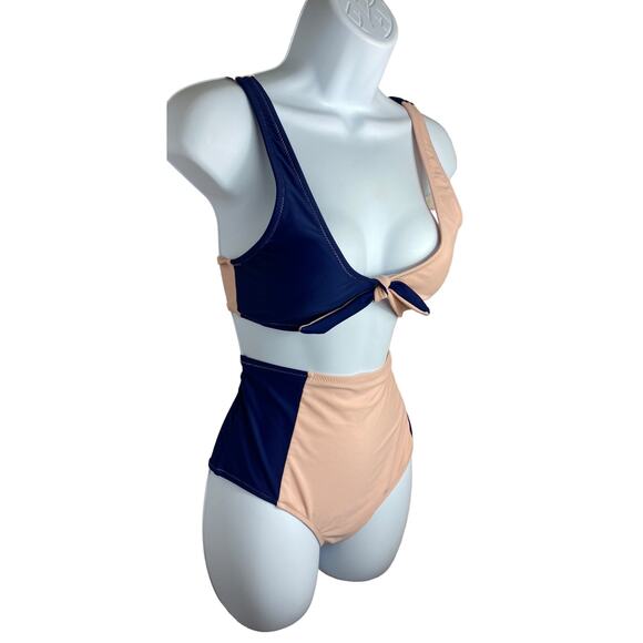 Cupshe Lost in The Dream Color Block High-Waisted Bikini Sz M Swimsuit 2 Piece - Picture 3 of 10
